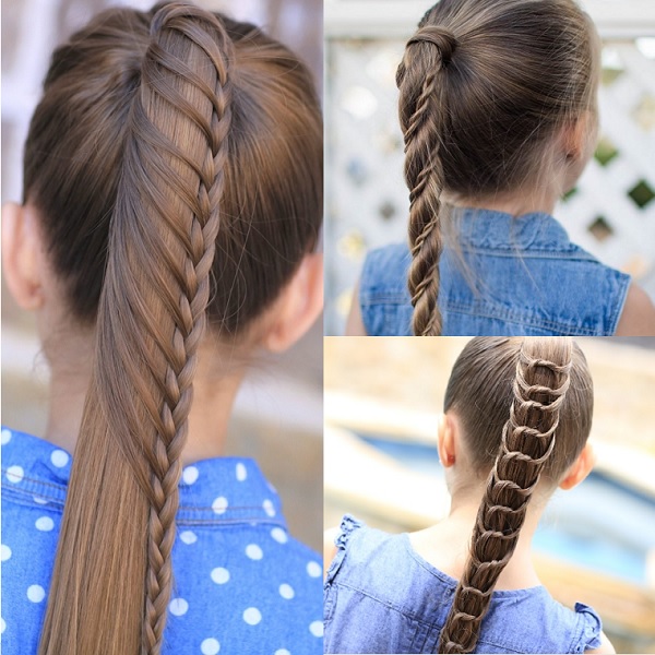 braided ponytail for 9 and 10 year old girl