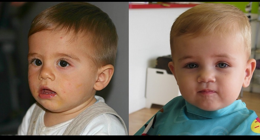 baby boy first haircut before and after