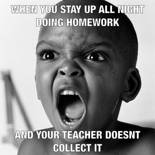 black kid doing homework meme