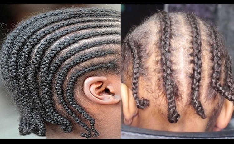 lined up cornrow braids for little boys