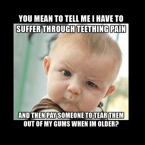 memes about teething baby