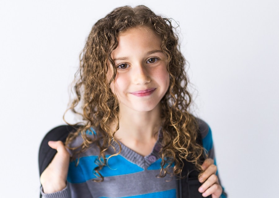 9 year old girl with curly hair