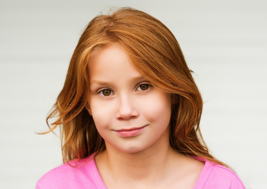 9 year old girl with layered red hair