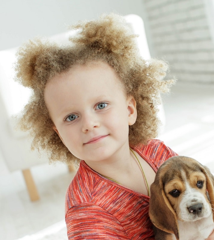 toddler girl with curly hair