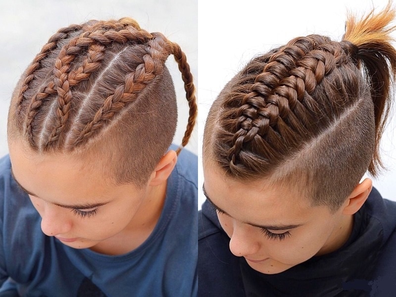 little boy's mohawk braids