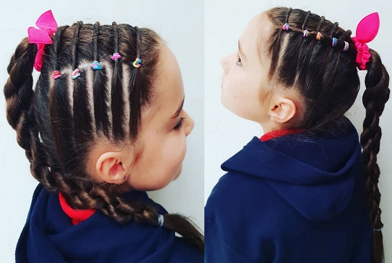 twisted row hairstyles for little girls