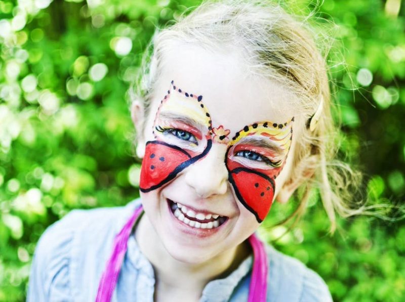 two toned butterfly face painting ideas for kids