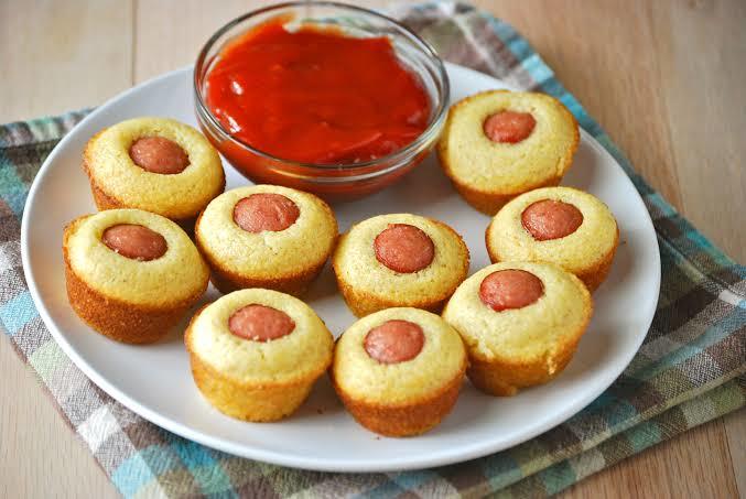 mini corn dog muffins for kid's birthday party