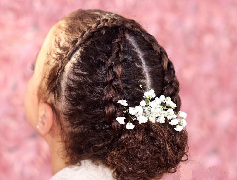 flower girl with braided bun