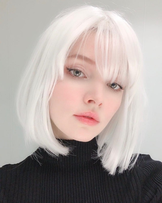 platinum bob hairstyle for girls