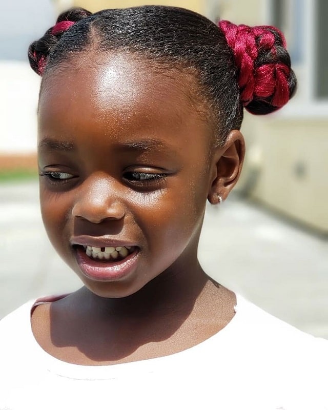 colorful double bun for little black girls