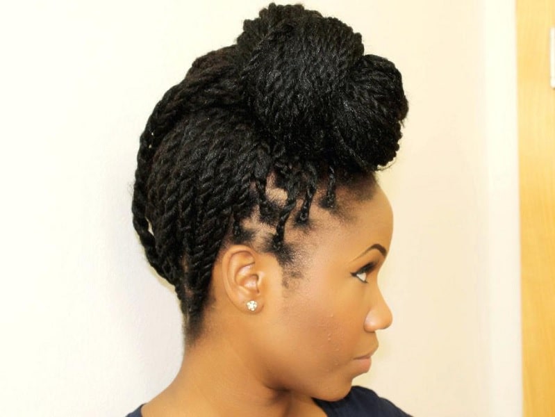 black girl with braided updo
