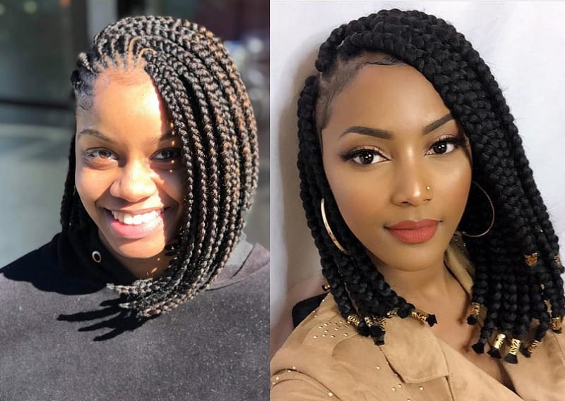 long bob with cornrows for girls