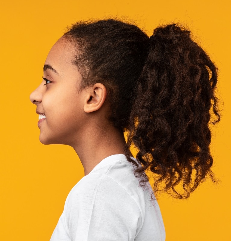 curly ponytail for African little girl