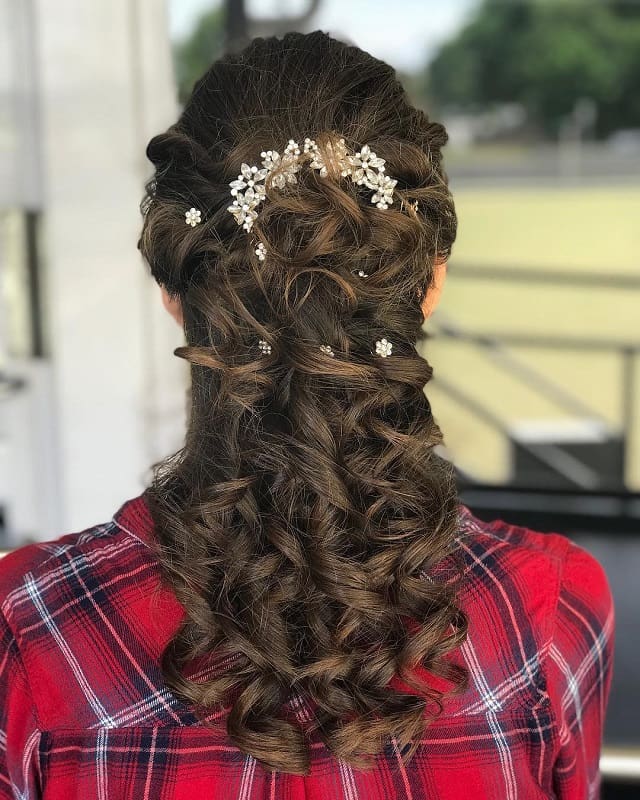 Girl hairstyles for party ceremony or wedding