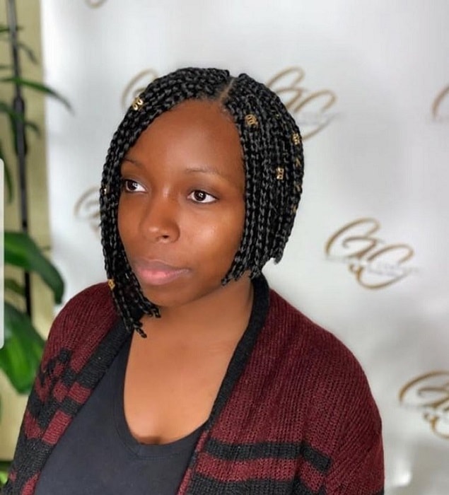 black girl with box braided bob