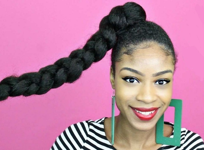 thick braided ponytail for black girl 