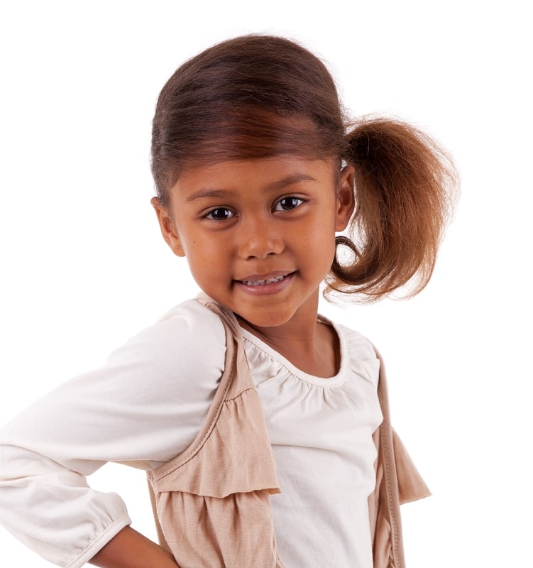 little black girl with side ponytail