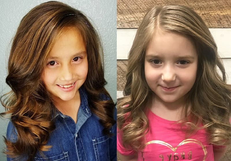 long hair with side part for little girls