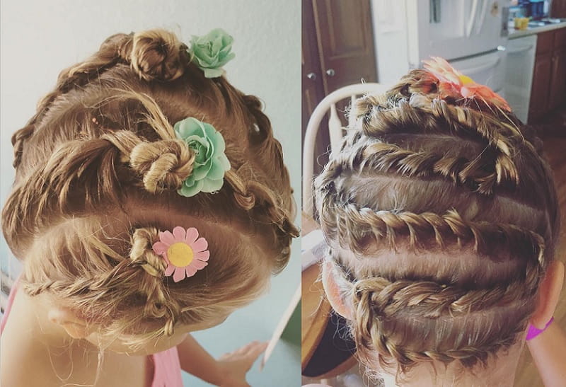 braided updo for little girl