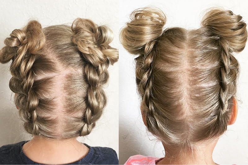 french braided updo for little girls