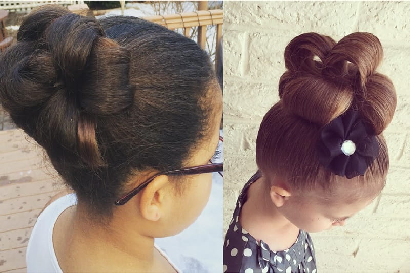 knotted updo for little girl