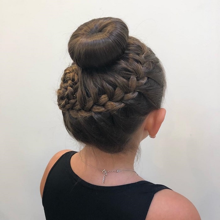 sleek updo for little girls