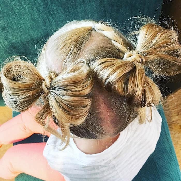 double bow buns for little girls