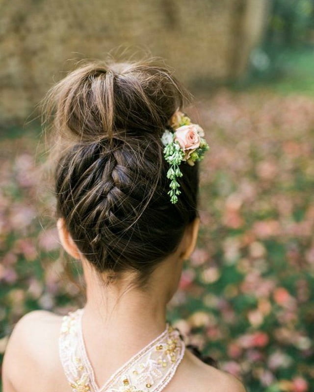 Reverse Braided Wedding Updo for Girls