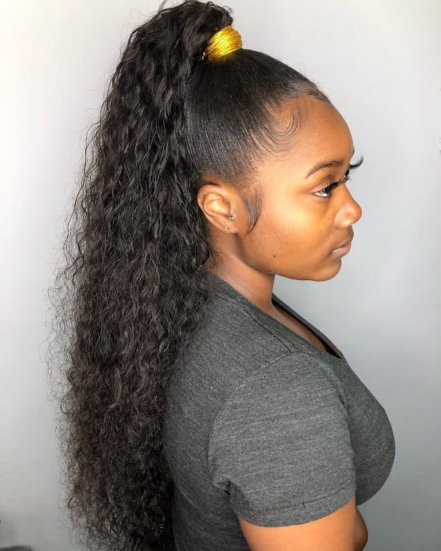 high ponytail for black girls 