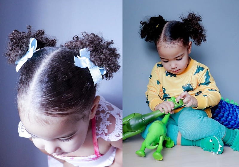 TODDLER GIRL EASY CURLYWAVY HAIRSTYLES  RUBBERBAND UPDO  SPACE BUNS   YouTube