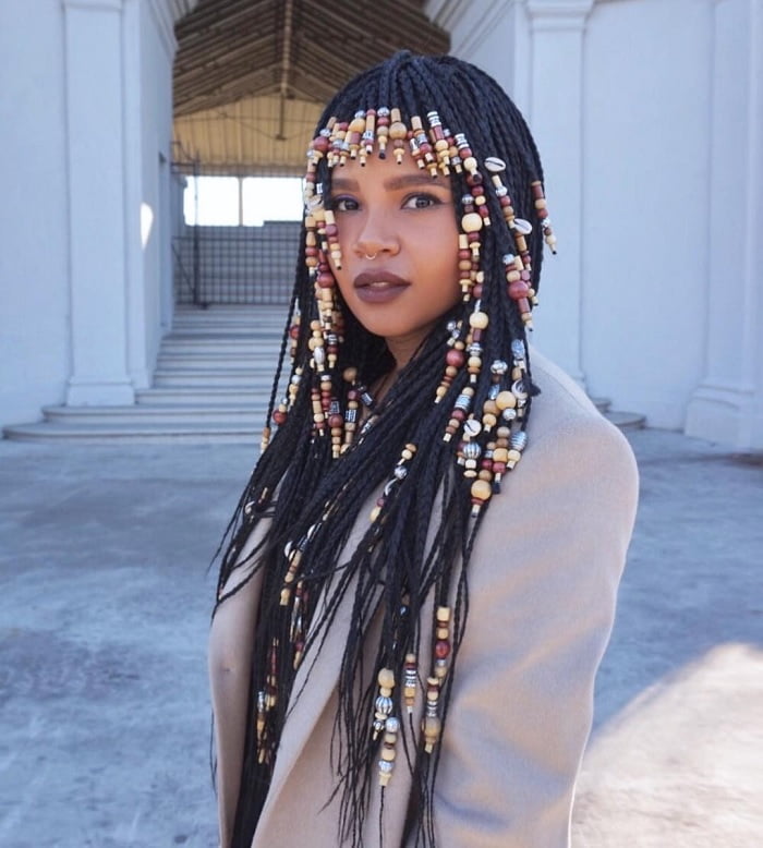 black girls braided hairstyles with beads 