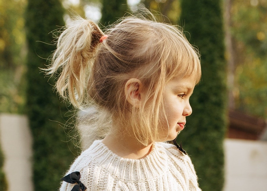 little girl ponytail with bangs for fine hair