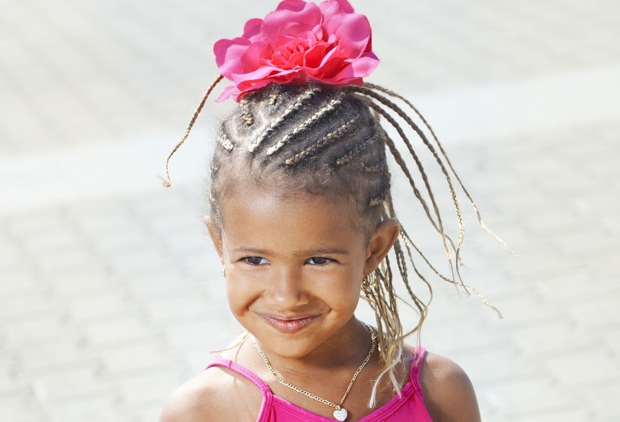 little girl with cornrow braids