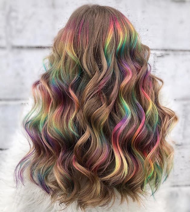 long rainbow balayage hairstyles for girls