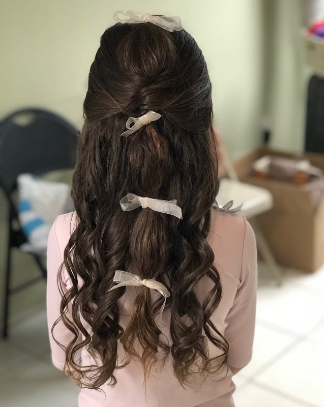 half up half down hairstyle for wedding