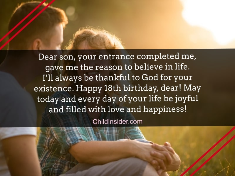 18th birthday messages for son