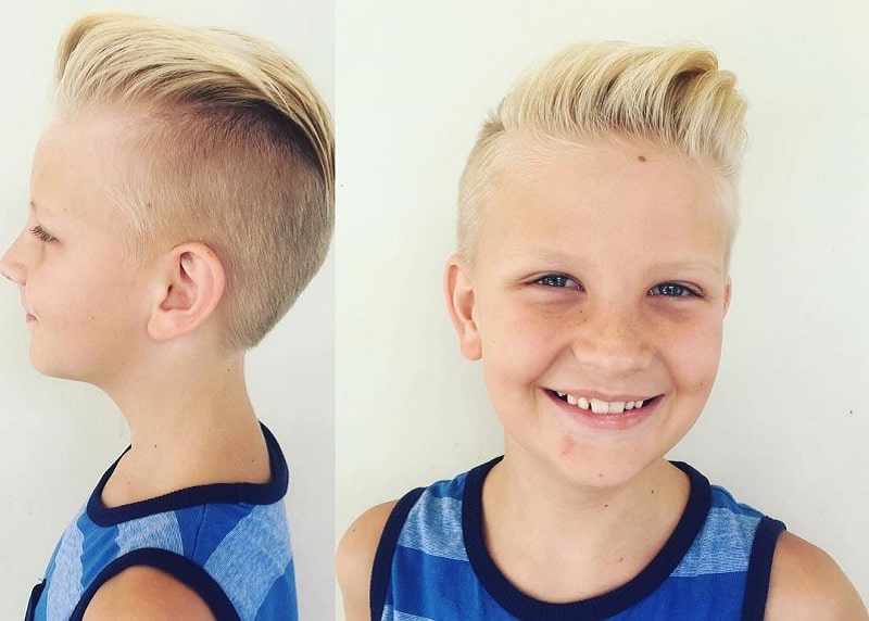 6 year old boy with blonde quiff