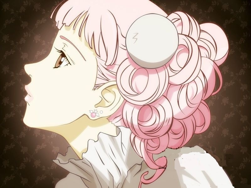 anime girl with curly hair