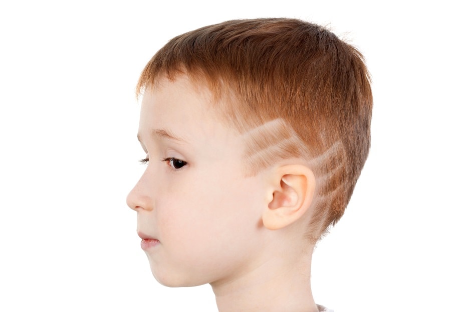 boys crew cut with design