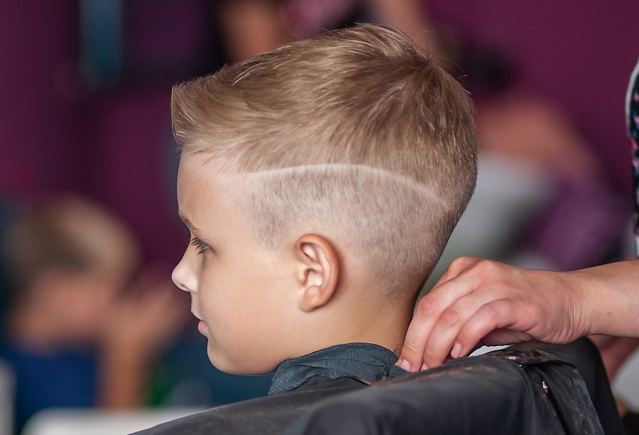 boys crew cut with hard part