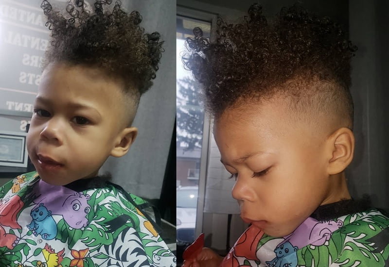 black baby boy with curly hair