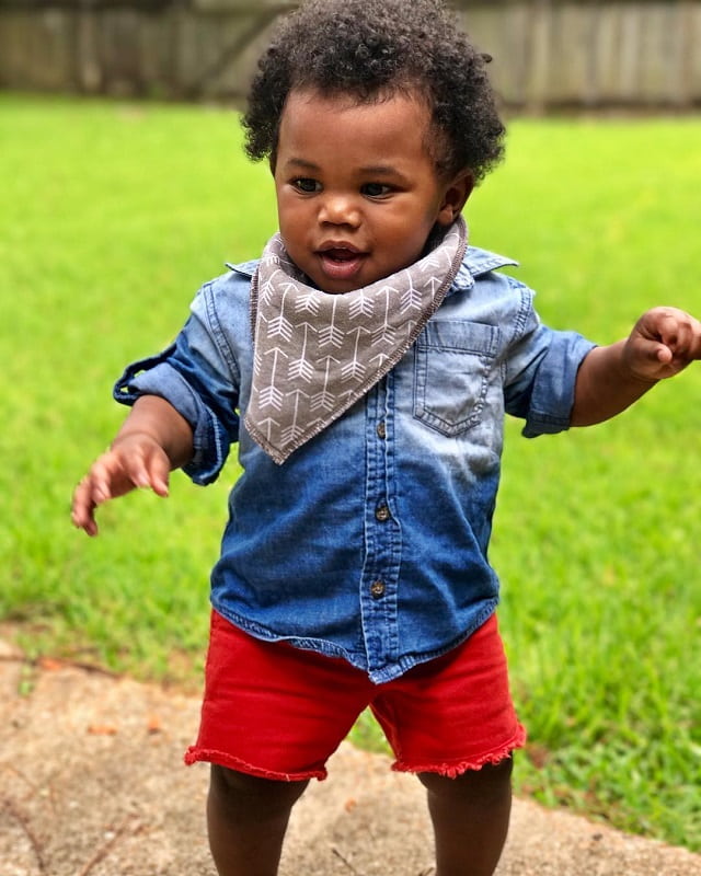 cute toddler boy with curly hair