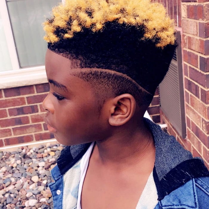 black boy fade with two tone hair