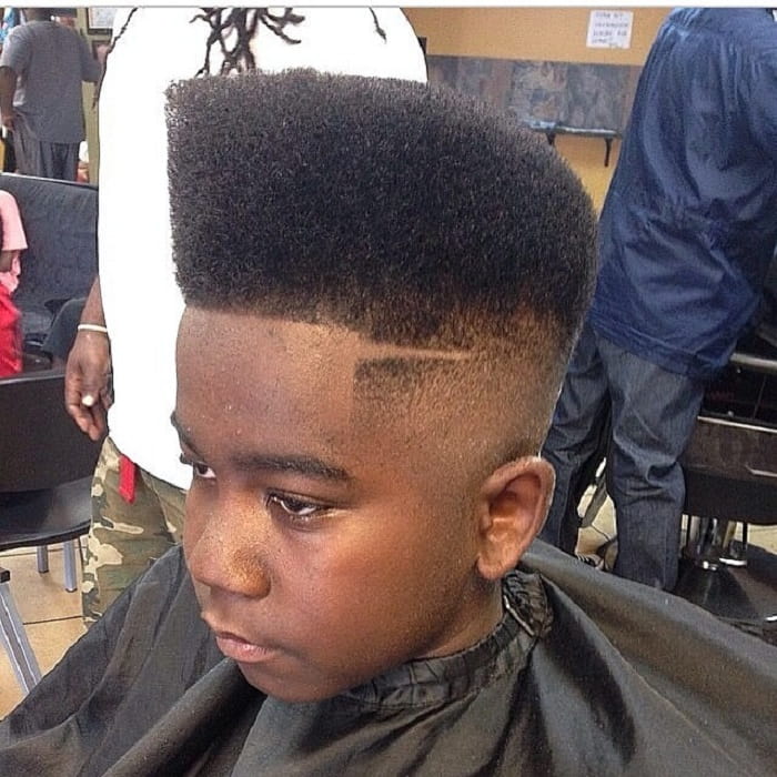 black boy with box fade haircut