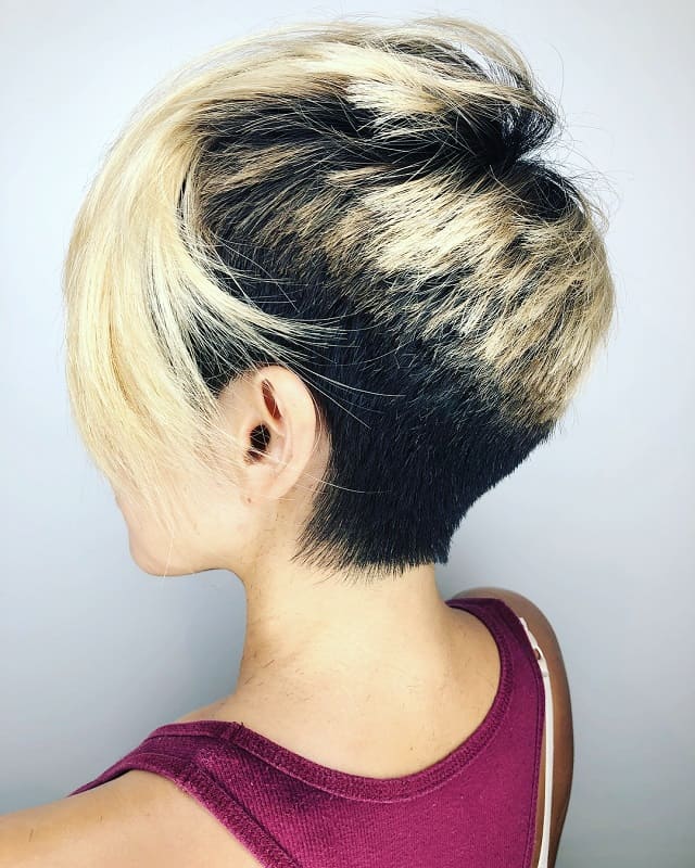 Asian girl with two toned short hair