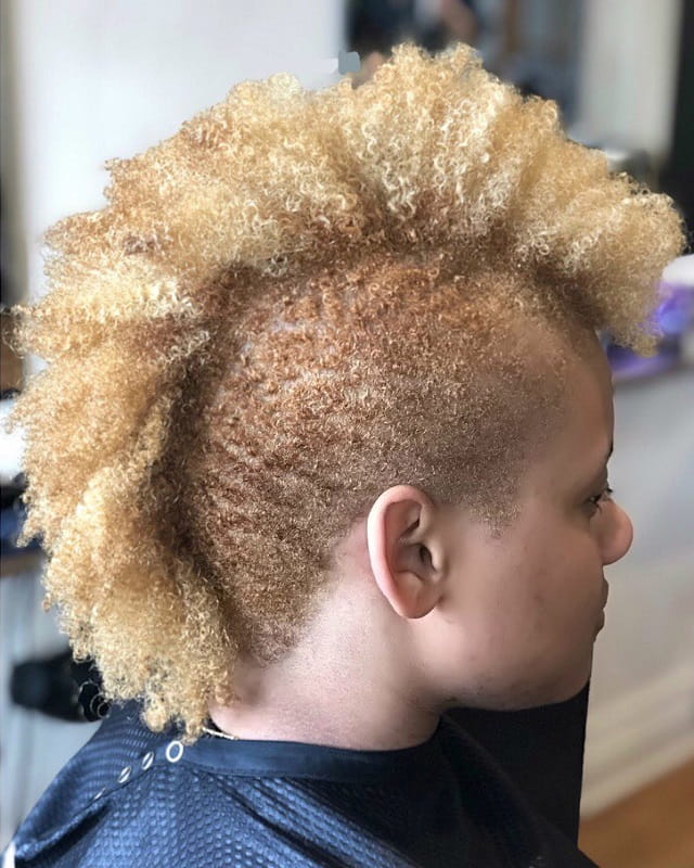 blonde afro mohawk for little boys 