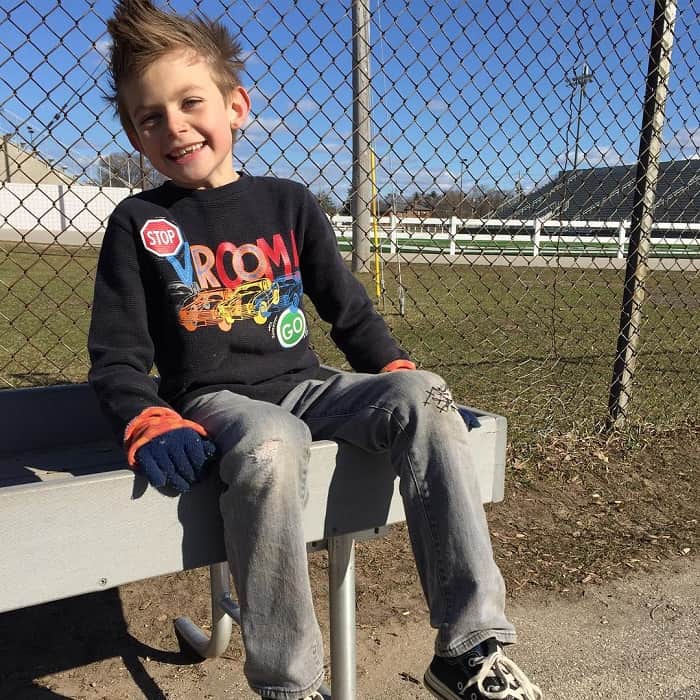 little boy with spiked up mohawk 