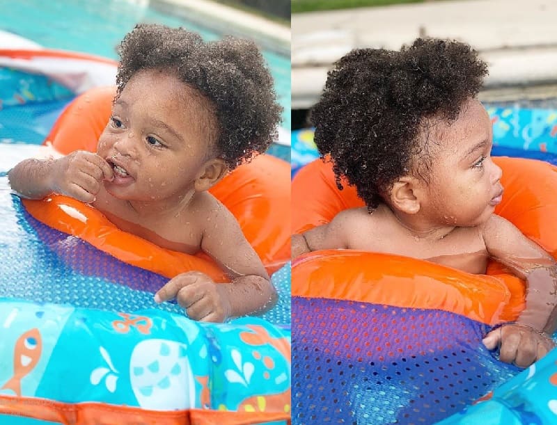 mixed baby boy with afro hair