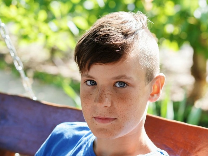 teen boy with short hairstyle